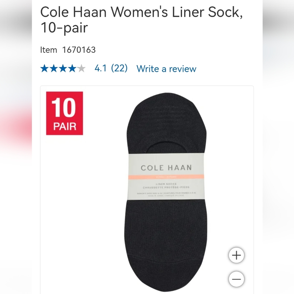 Cole haan women's no show sock-10packs